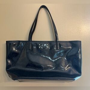 Kate Spade‎ Ladies Heart Pattern Black Patent Large Harmony Metro Tote